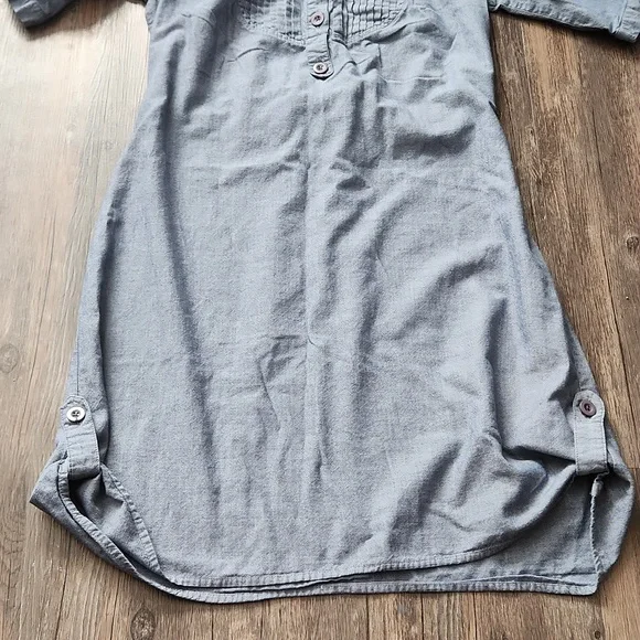 Mossimo Supply Co Dress Chambray Cotton Light Denim Tie Waist Pintuck Spring Med - Picture 9 of 13
